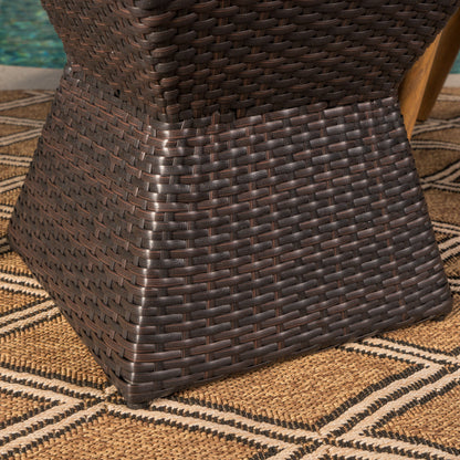 Calhoun Brown Wicker Outdoor Patio Table