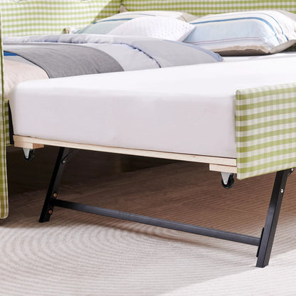 Gingham Daybed With USB Port and Wave Design