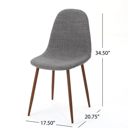 Modern Minimalist Fabric Dining Chair with gray upholstery and wooden legs on Tampa Home & Garden Store