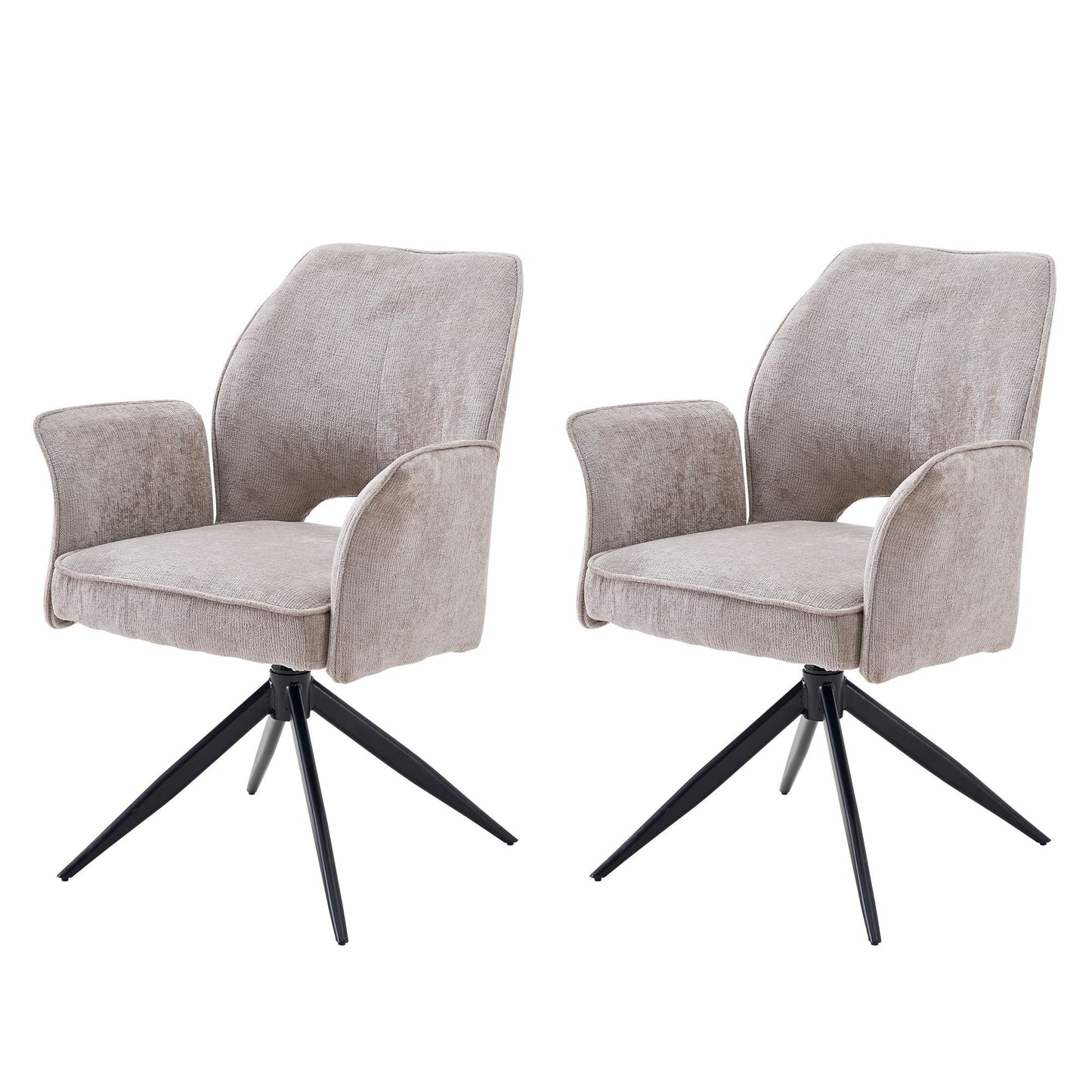 Gray Swivel Dining Chairs With a Soft Cushion Set