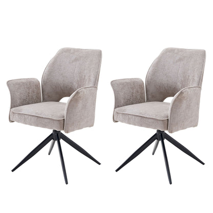 Gray Swivel Dining Chairs With a Soft Cushion Set