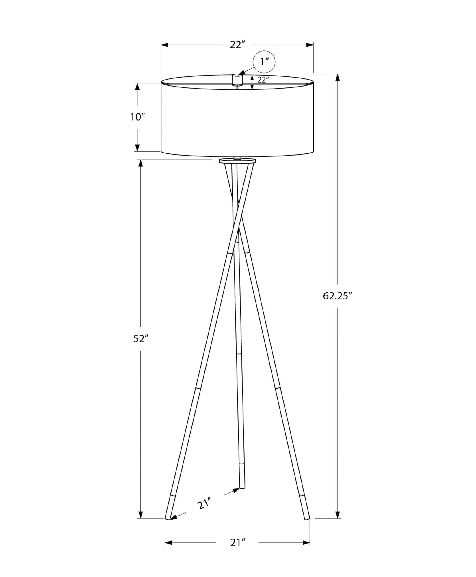 Floor lamp by Unique Piece Furniture with tripod legs and drum shade in contemporary style on Tampa Home & Garden Store