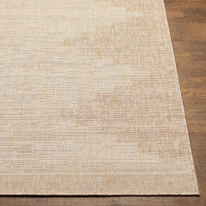 Djugun Beige Indoor & Outdoor Rug by Boutique Rugs with a neutral woven texture on wood floor on Tampa Home & Garden Store
