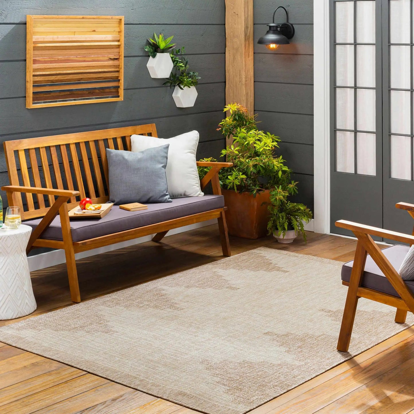 Djugun Beige Indoor & Outdoor Rug neutral beige outdoor-friendly weave by Boutique Rugs on Tampa Home & Garden Store