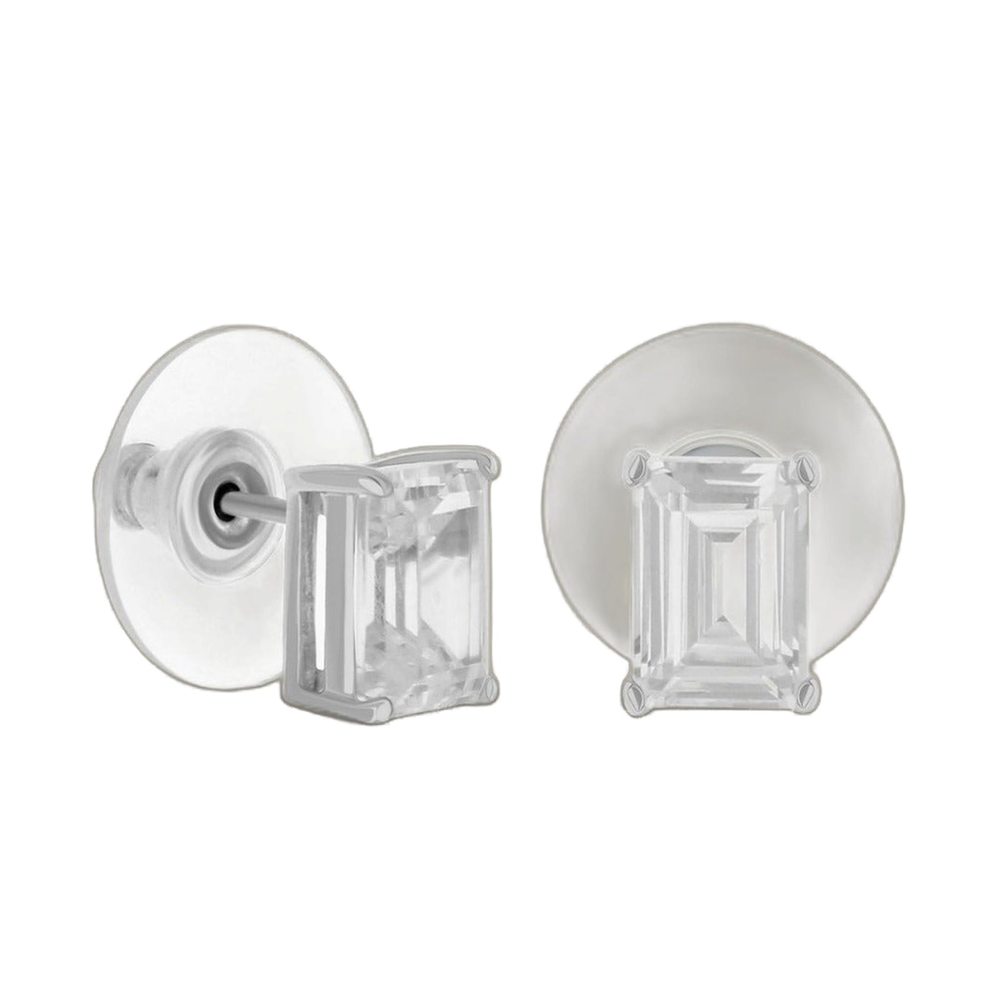 925 Emerald Cut Earrings 2 Ct sterling silver studs with emerald-cut crystals by Lauren G Adams on Tampa Home & Garden Store