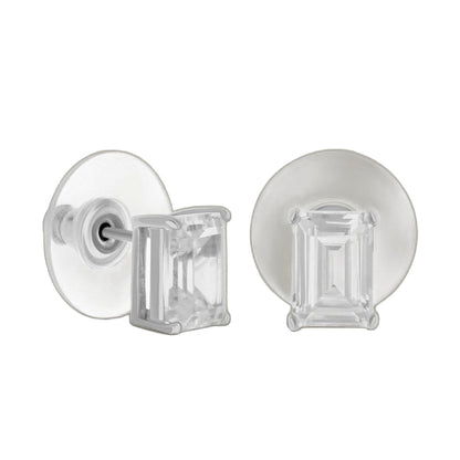 925 Emerald Cut Earrings 2 Ct sterling silver studs with emerald-cut crystals by Lauren G Adams on Tampa Home & Garden Store