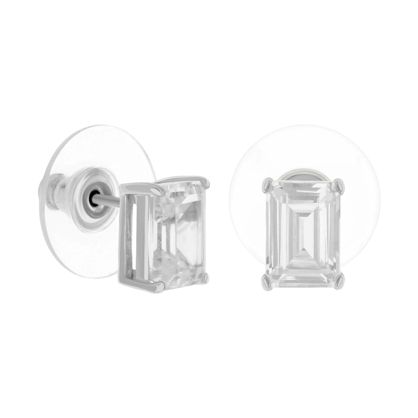 2.8 Ct Emerald Cut Stud Earrings for Women