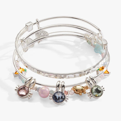 Crystal Bunny Bangles Set Of 3 With Charms
