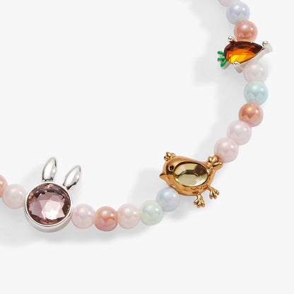 Crystal Bunny Stretch Bracelet by Alex and Ani with pastel beads and silver bunny charm on Tampa Home & Garden Store