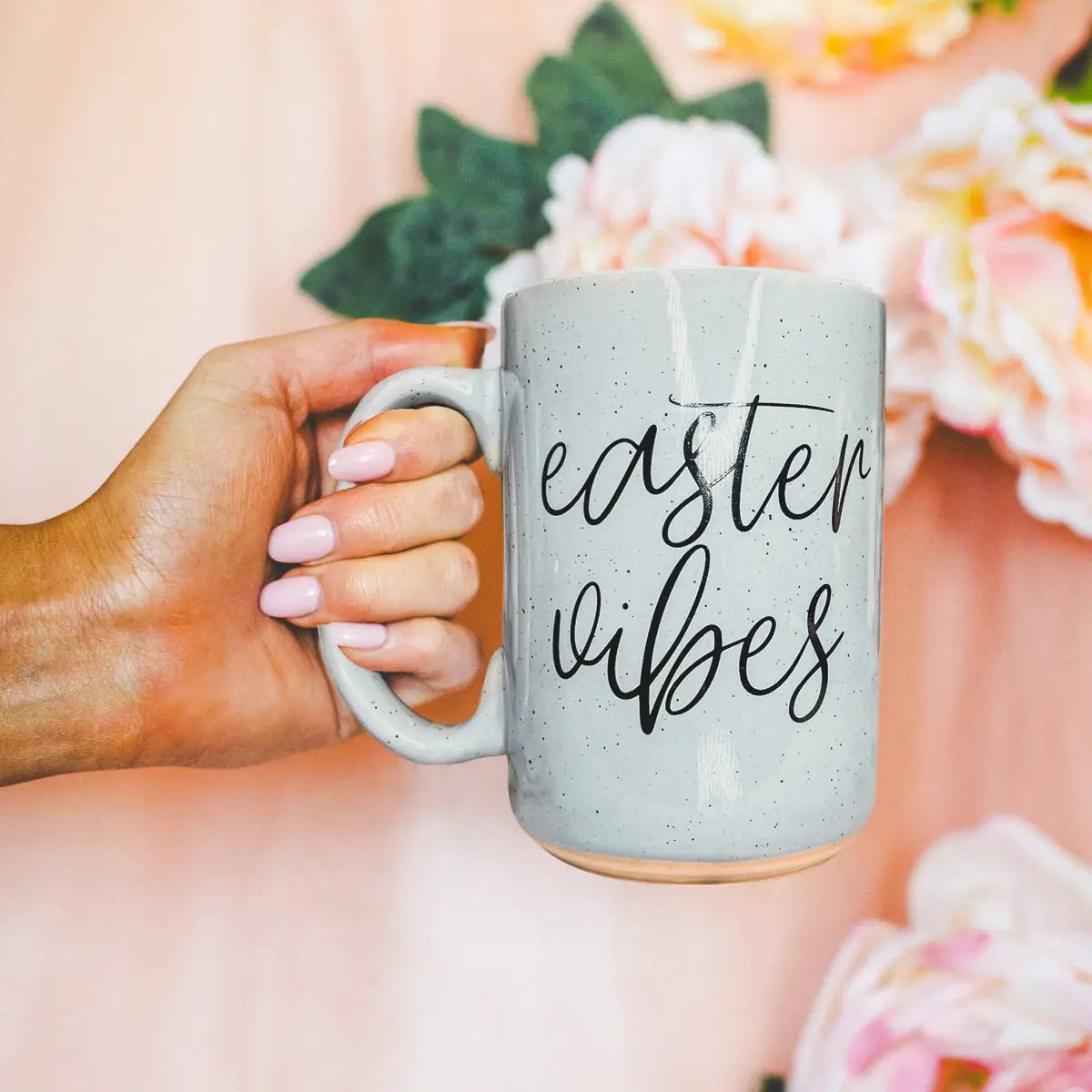 Easter Vibes Mug 16.23oz Coffee Cup Pink