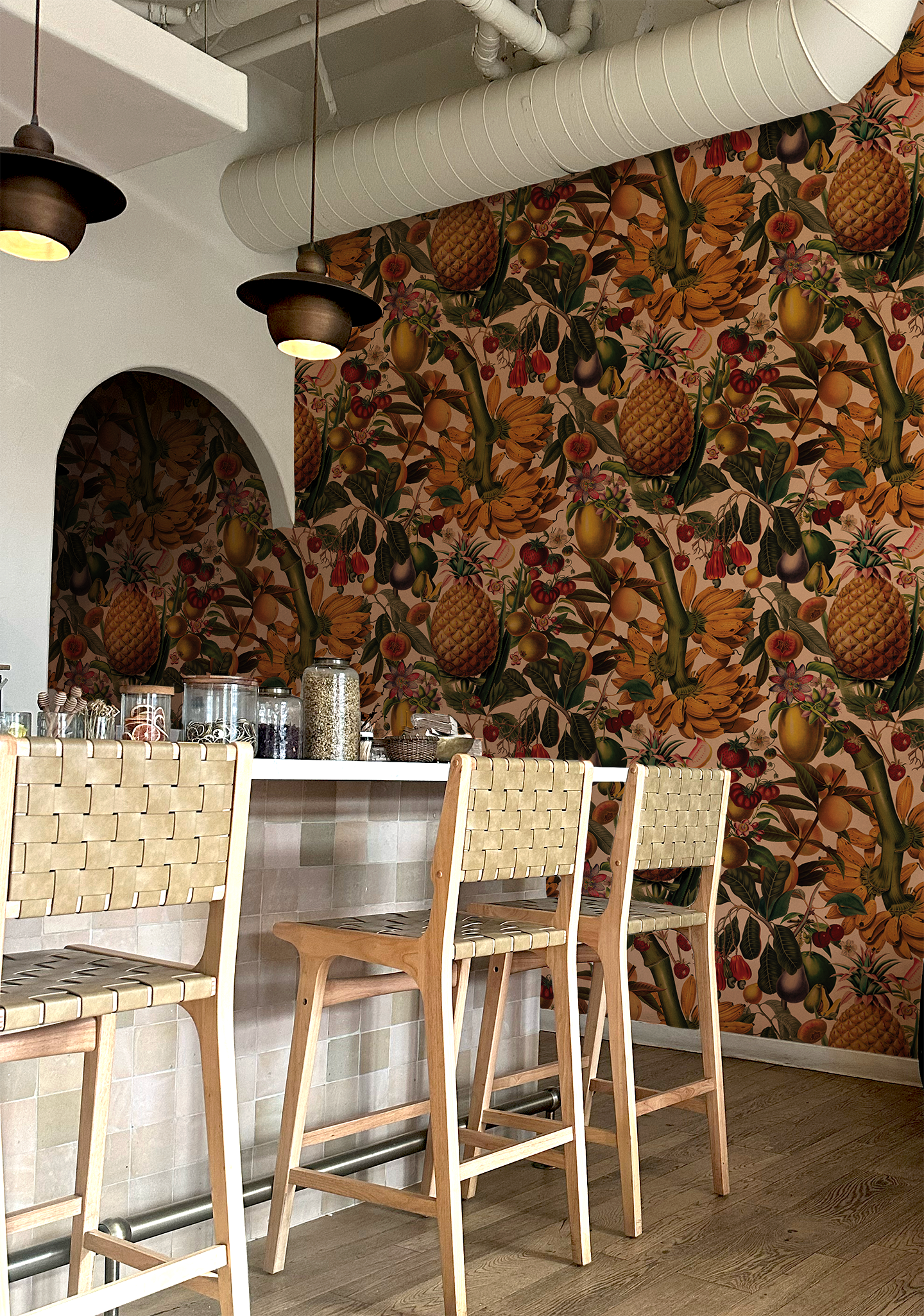 Papel pintado de fruta jugosa, melocotón