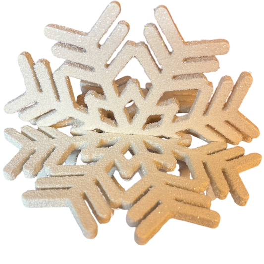Sparkling Wood Snowflakes Medium - Tampa Home & Garden Store