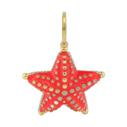 Eau Starfish Pendant and Red Enameled Charm
