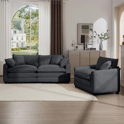 Elegant Sectional Sofa Set with Deep Seats
