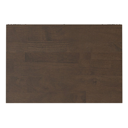 Adjustable bookcase panel in dark brown wood with top-edge fasteners on Tampa Home & Garden Store