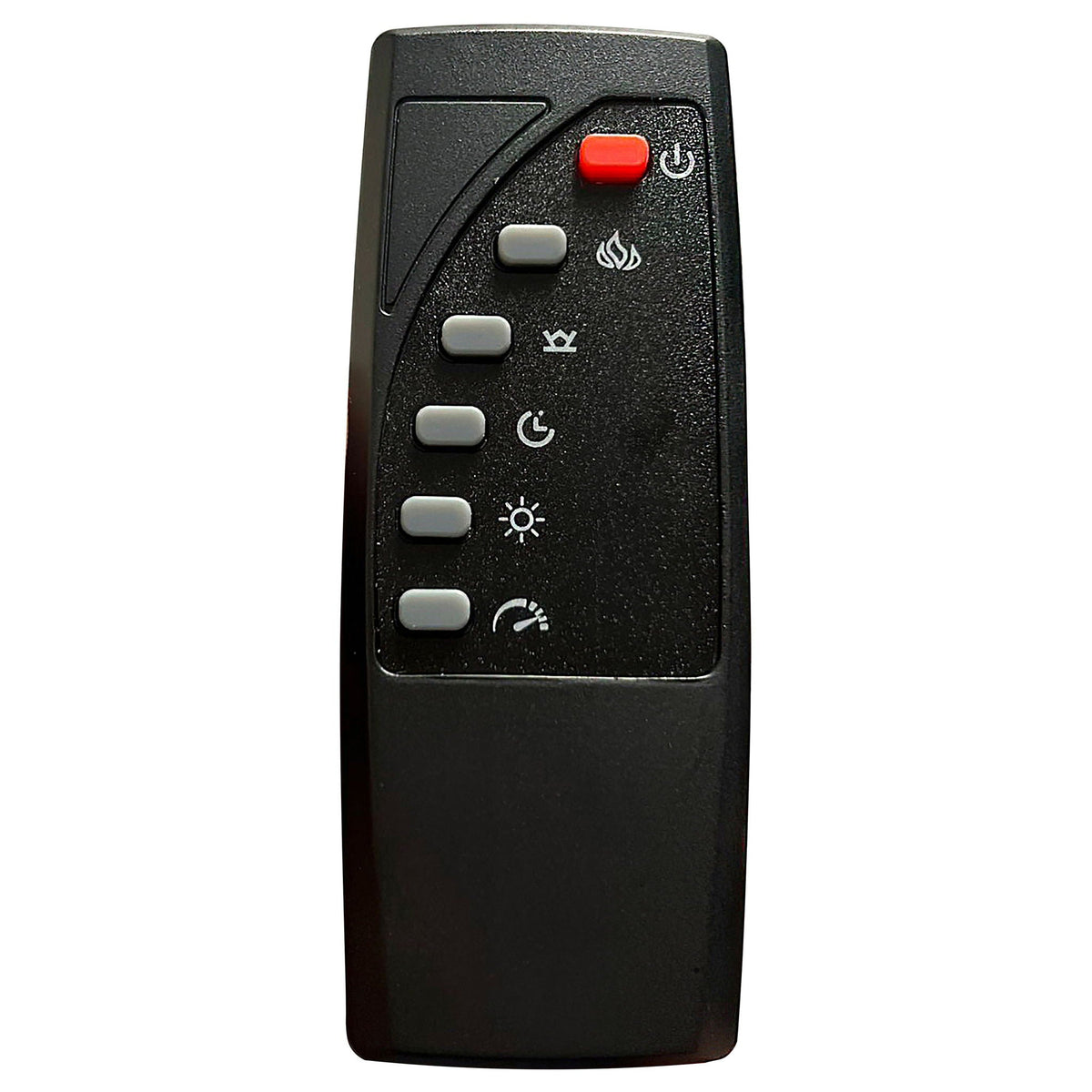 Remote control in black with red power button and gray function buttons on Tampa Home & Garden Store