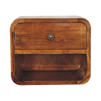 Curve Upper Slot Floating Nightstand with Drawer