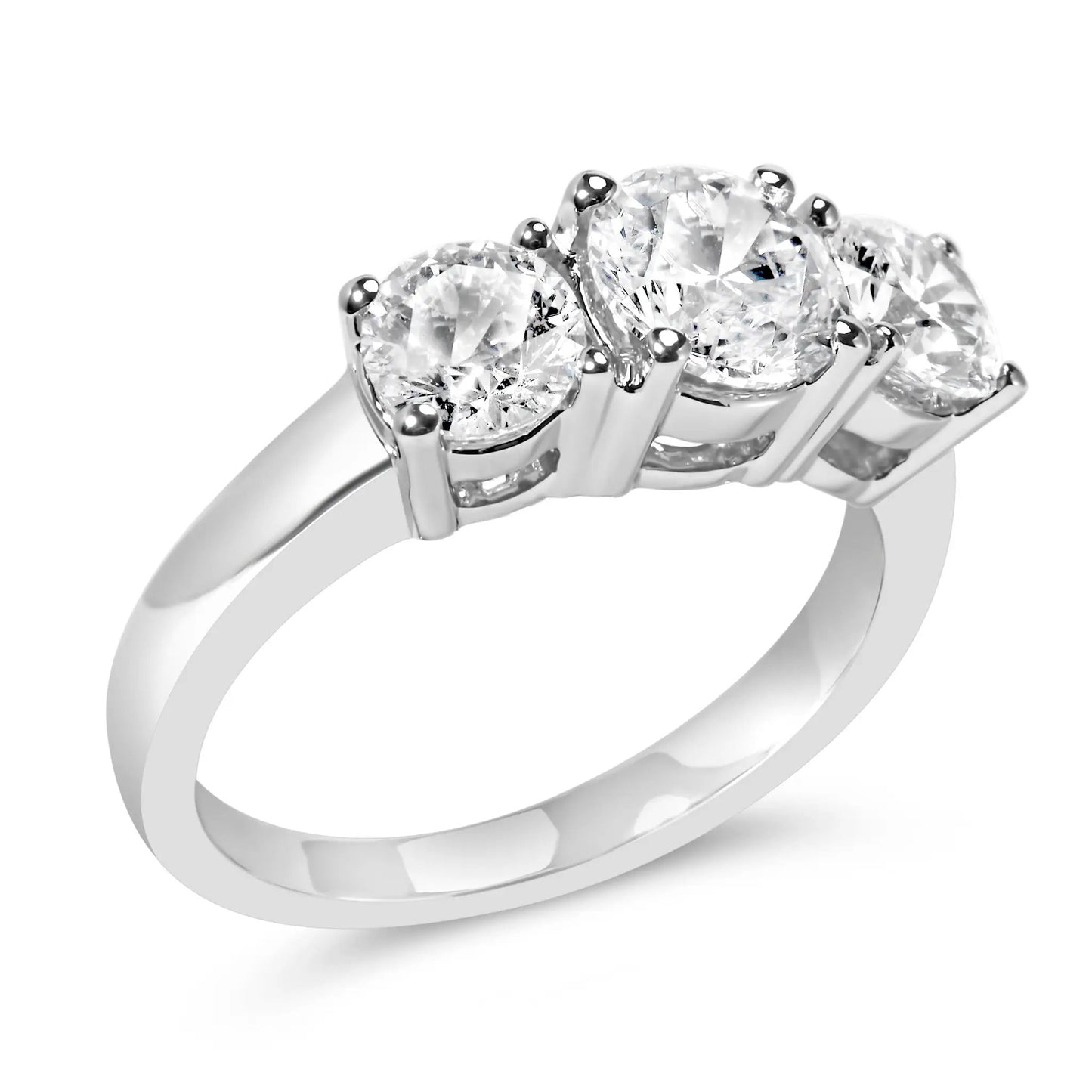 14K white gold 3-stone ring with 2.00 cttw lab-grown diamonds, F-G color VS1-VS2 clarity on Tampa Home & Garden Store