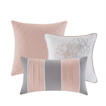 Madison Park Floral Cotton Sateen Comforter Ensemble in blush pink by HouseOfZazla on Tampa Home & Garden Store