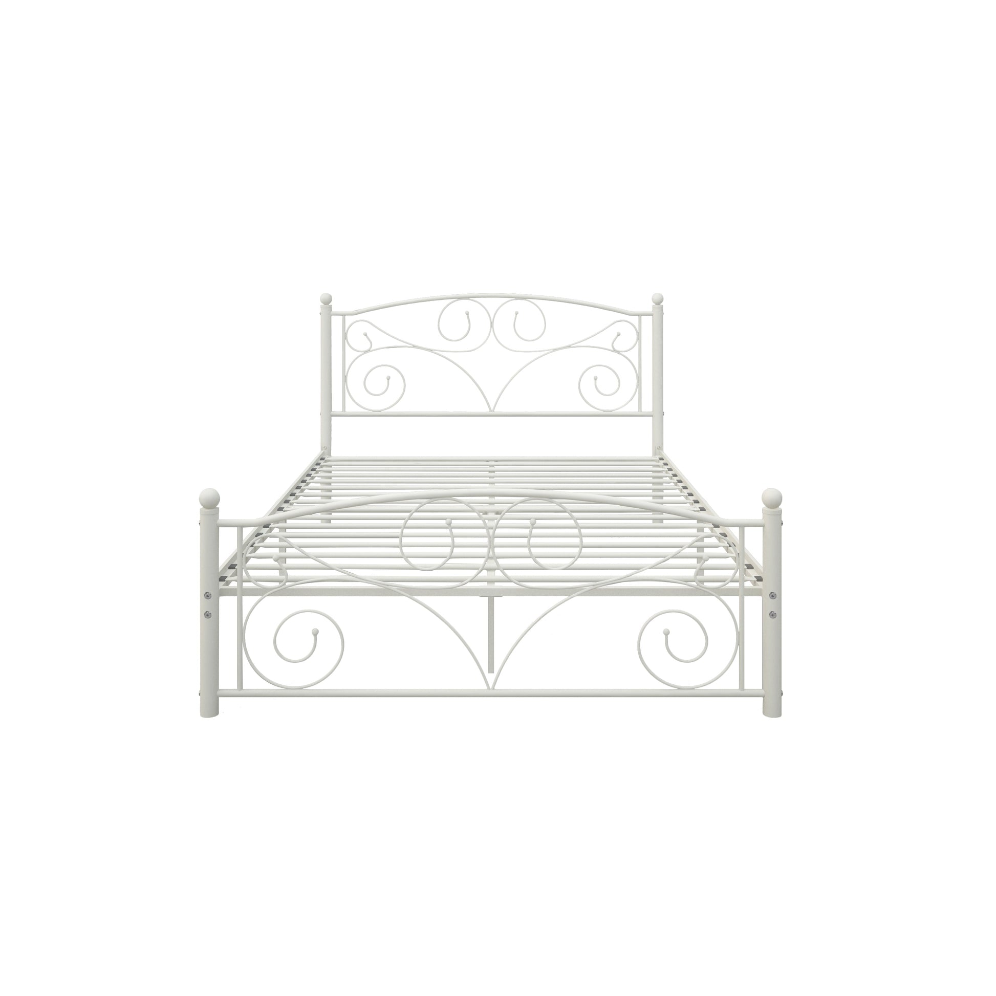 Queen size white metal bed frame with headboard/footboard by HouseOfZazla on Tampa Home & Garden Store