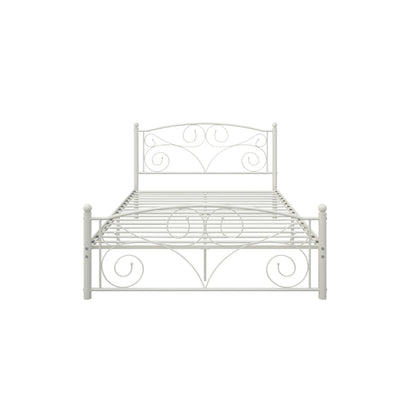 Queen size white metal bed frame with headboard/footboard by HouseOfZazla on Tampa Home & Garden Store