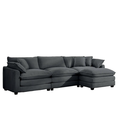 Modern modular sofa set with ottoman, low back, deep seating in dark gray on Tampa Home & Garden Store
