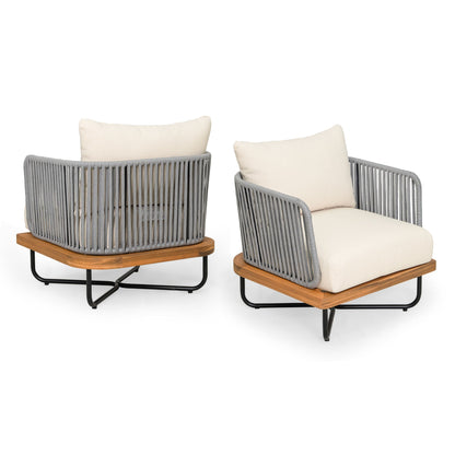 Lucca Outdoor Acacia Wood Patio Lounge Chair