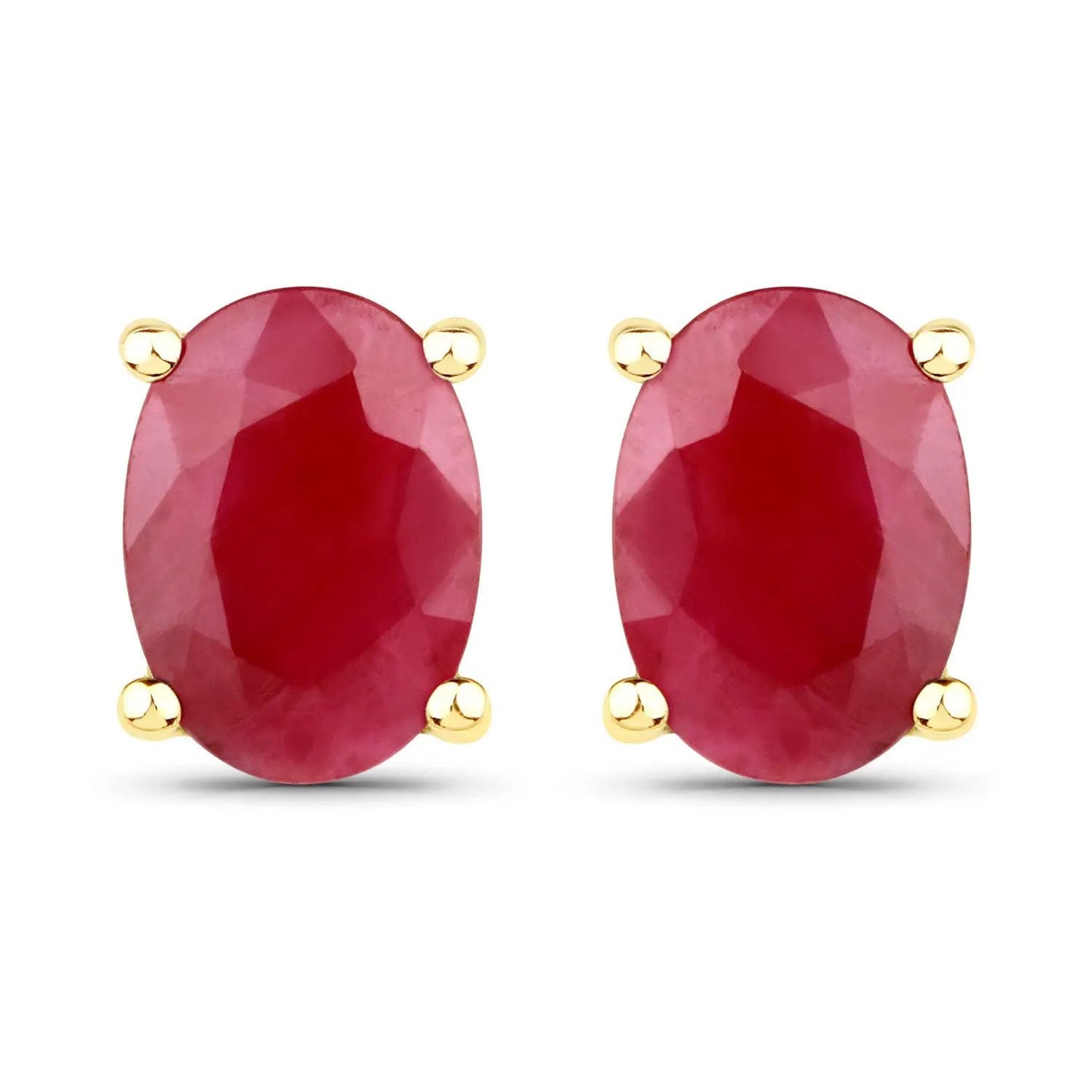 Pair of oval ruby stud earrings in 14K yellow gold with prong settings, 1.70ct, Bids.com on Tampa Home & Garden Store