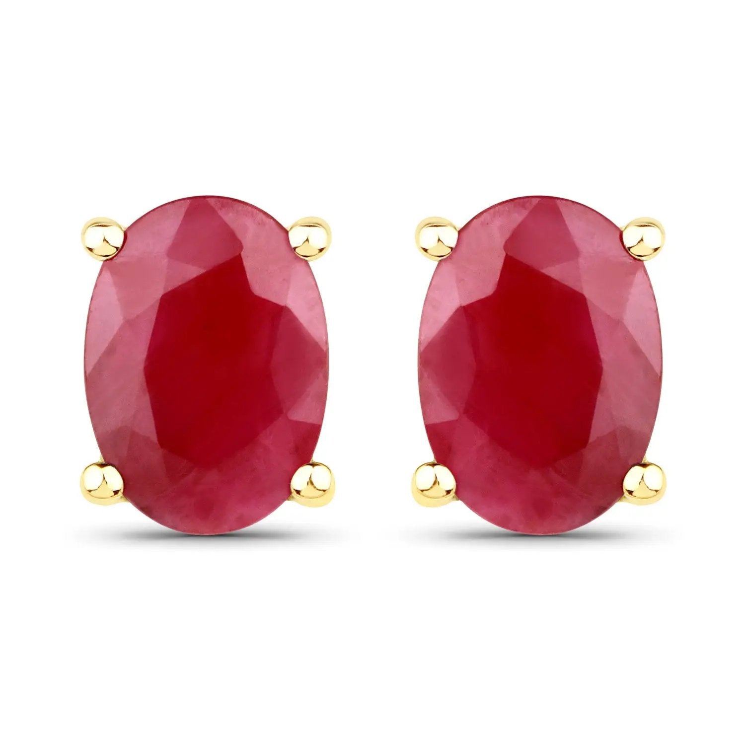 Pair of oval ruby stud earrings in 14K yellow gold with prong settings, 1.70ct, Bids.com on Tampa Home & Garden Store