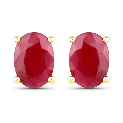 Pair of oval ruby stud earrings in 14K yellow gold with prong settings, 1.70ct, Bids.com on Tampa Home & Garden Store