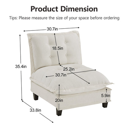 73 Inch Armless Sofa and Chenille Covers