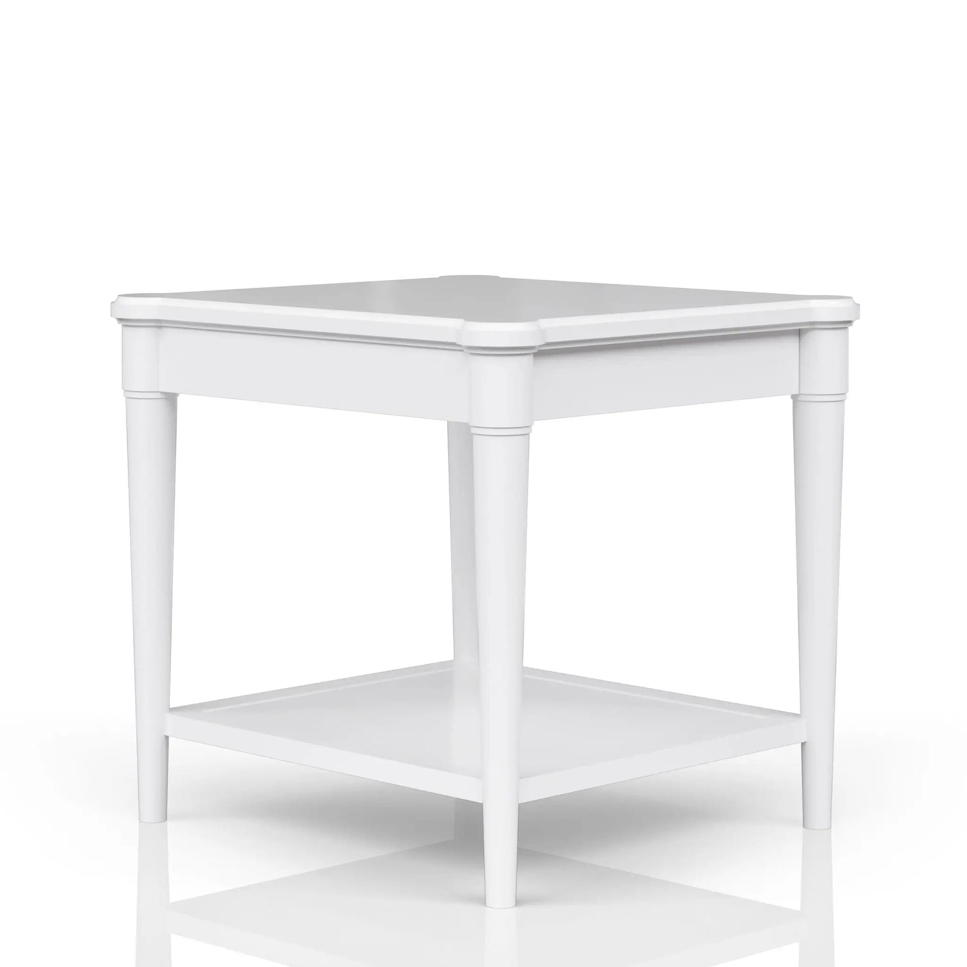 End table with storage drawer in white finish, with lower shelf by Unique Piece Furniture on Tampa Home & Garden Store