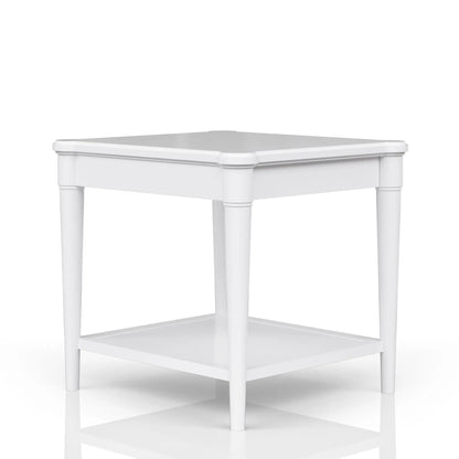 End table with storage drawer in white finish, with lower shelf by Unique Piece Furniture on Tampa Home & Garden Store