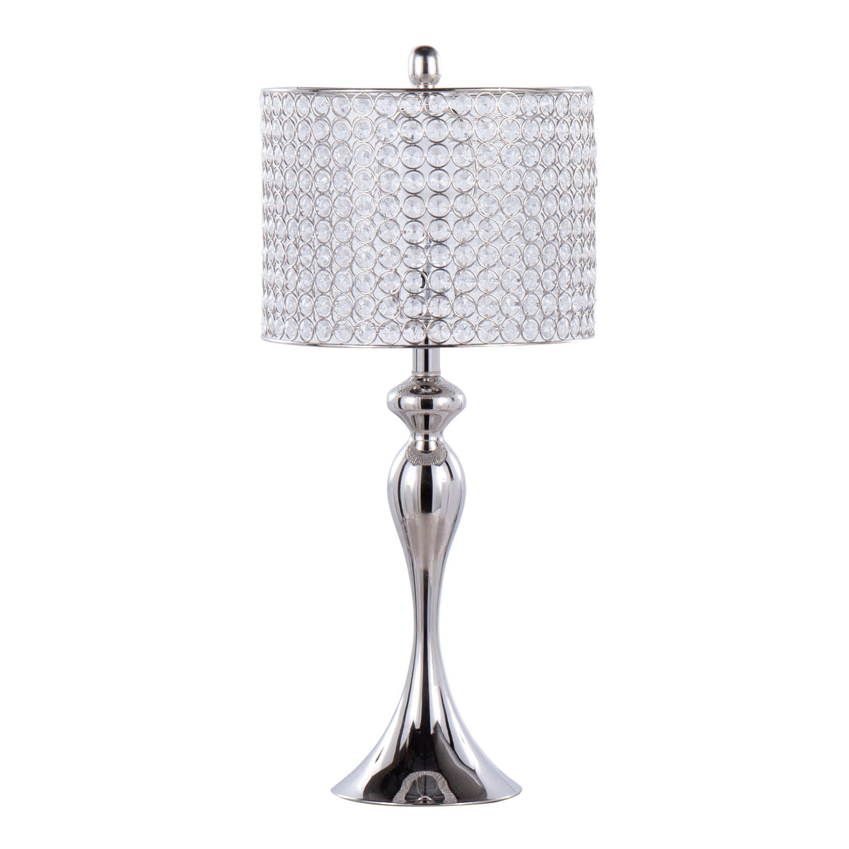 Ashland contemporary table lamp set of 2 with round crystal bead shade in polished nickel on Tampa Home & Garden Store