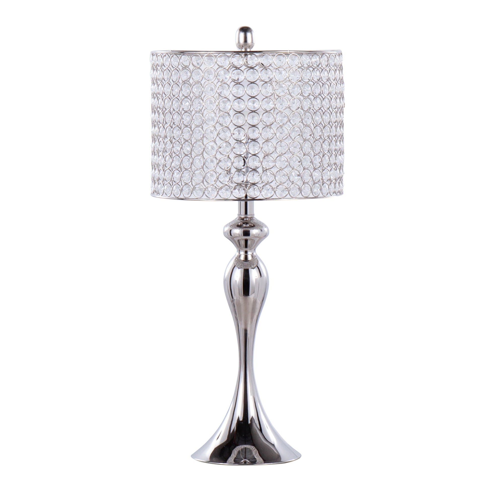 Ashland contemporary table lamp set of 2 with round crystal bead shade in polished nickel on Tampa Home & Garden Store