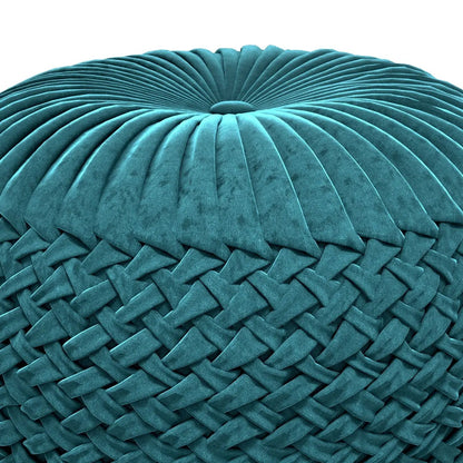 Grafton Handcrafted Round Pouf With Tufted Top