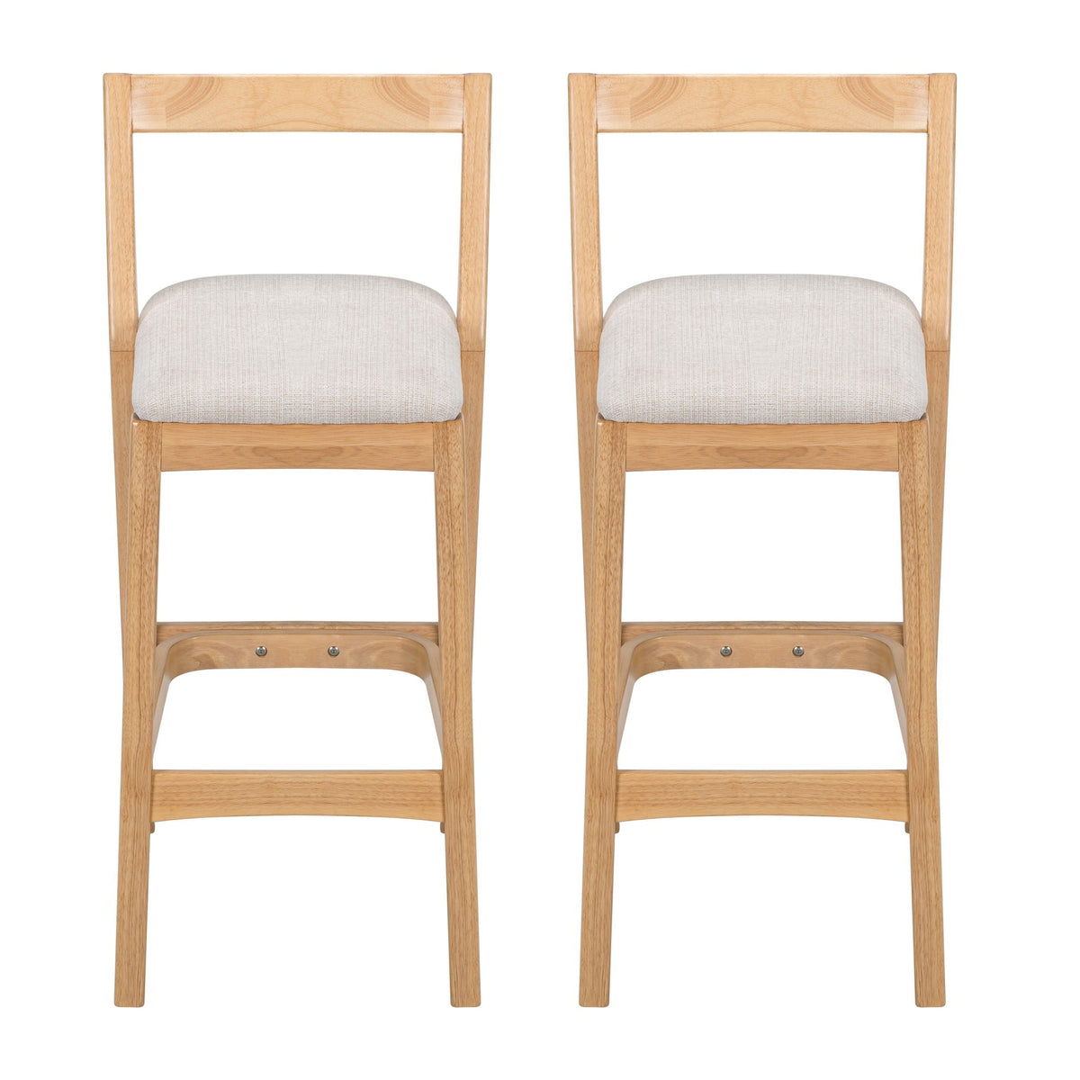 Jasper indoor barstool set of 2 with rubberwood frame and beige cushioned seats HouseOfZazla on Tampa Home & Garden Store