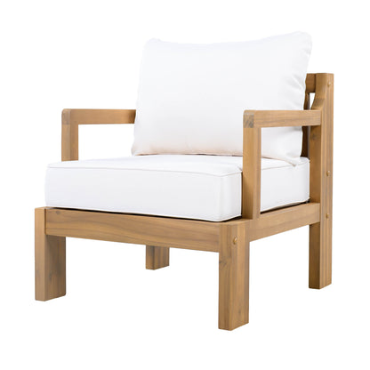 Outdoor Acacia Wood Patio Chairs Set of Two