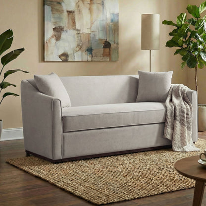 Modern 3 Seat Sofa With Chenille And Two Pillows