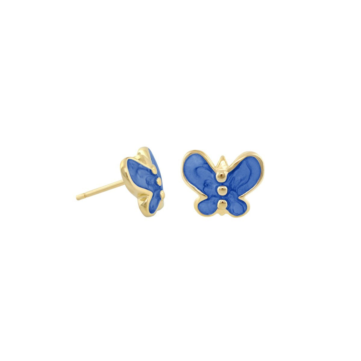 Petite butterfly earrings for girls blue enamel with gold-tone trim by Lauren G Adams on Tampa Home & Garden Store