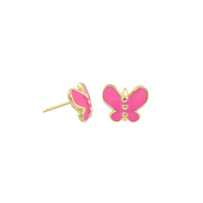 Petite Butterfly Earrings pink butterfly studs in gold-tone setting by Lauren G Adams on Tampa Home & Garden Store