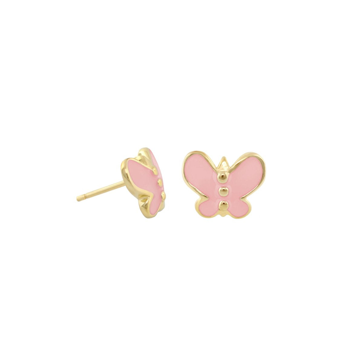 Petite Butterfly Earrings, pink enamel gold-tone studs, Lauren G Adams Girl's Collection on Tampa Home & Garden Store