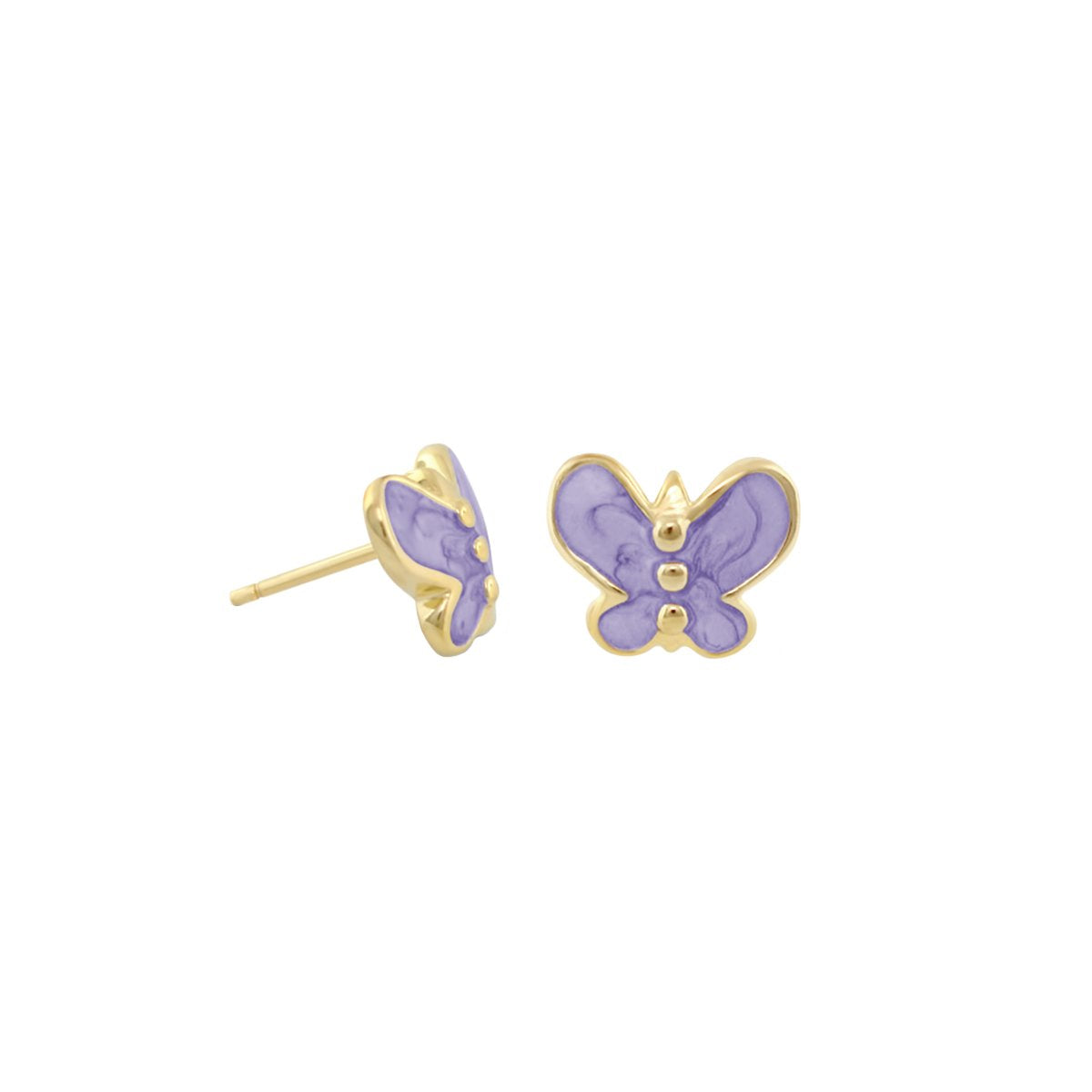 Petite Butterfly Earrings by Lauren G Adams, purple enamel with gold trim, pair on Tampa Home & Garden Store