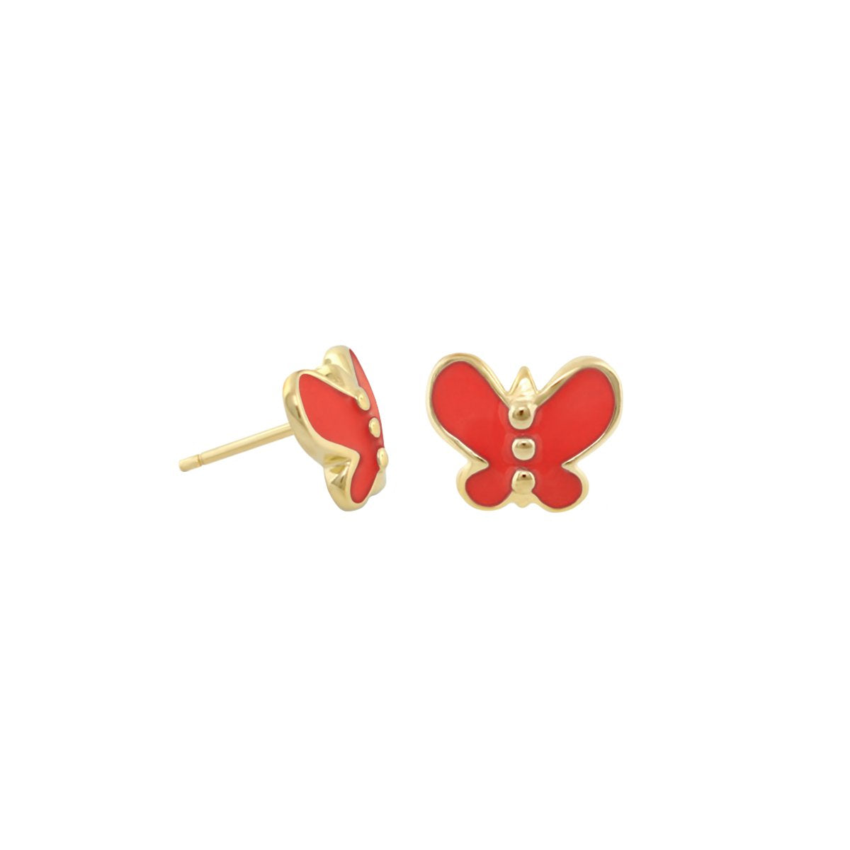 Petite Butterfly Earrings a pair of red enamel butterfly studs with gold-tone trim by Lauren G Adams girls' collection on Tampa Home & Garden Store