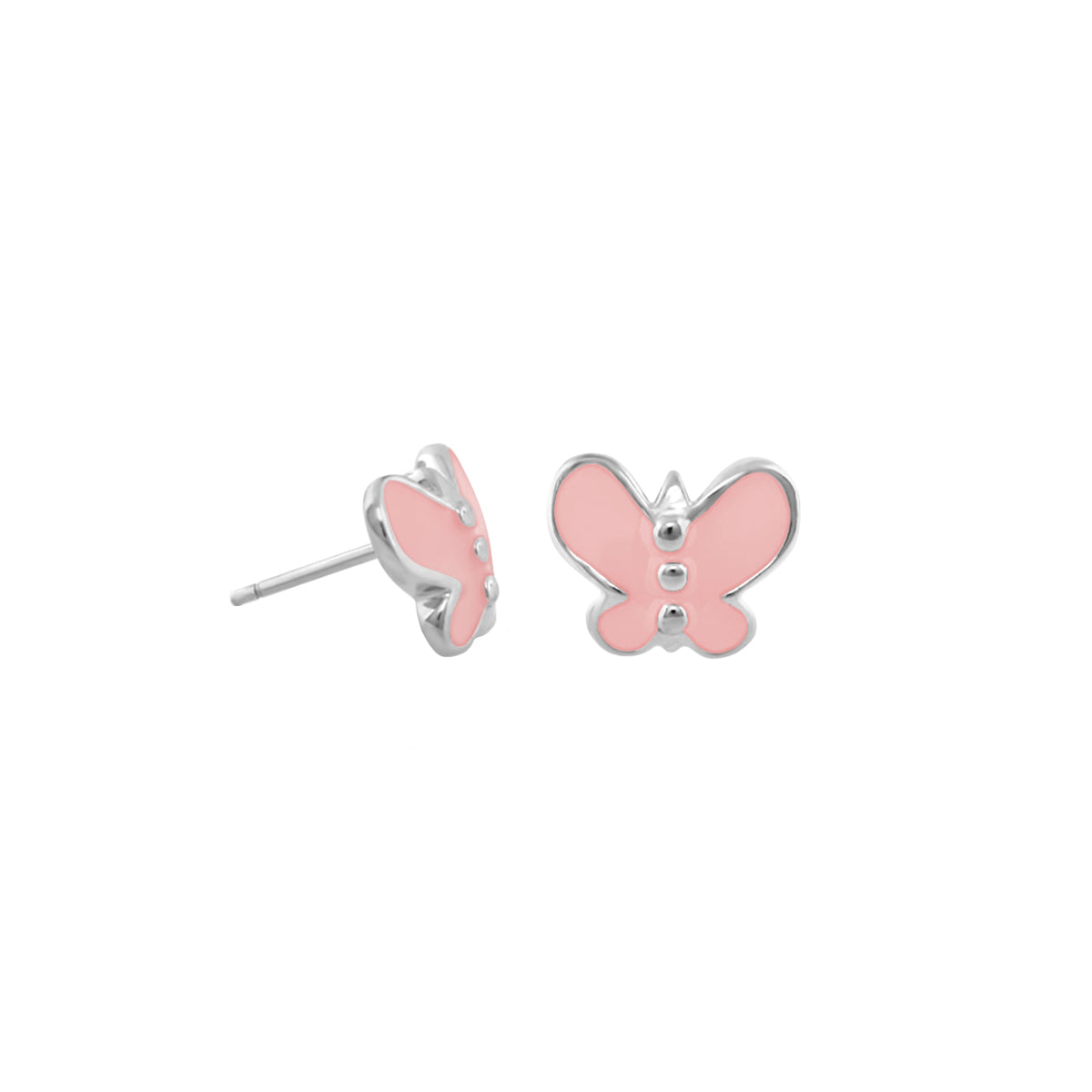 Petite Butterfly Earrings pink enamel with silver setting by Lauren G Adams, Girl's Collection on Tampa Home & Garden Store
