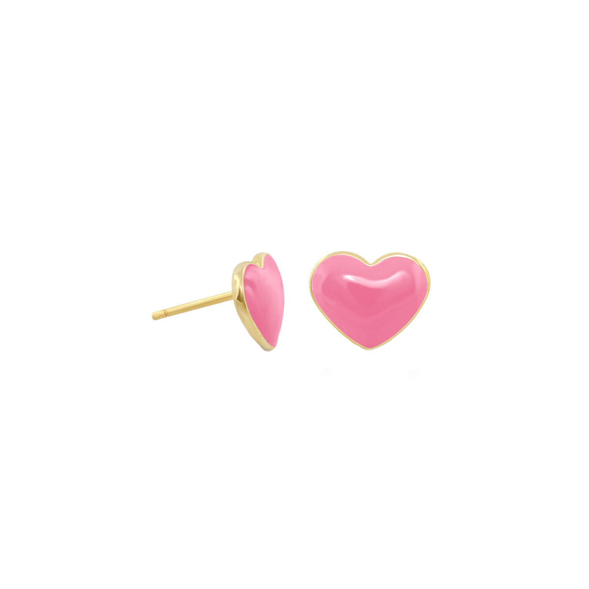 Enamel Heart Stud Earrings pink hearts with gold trim by Lauren G Adams, girl's collection on Tampa Home & Garden Store