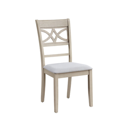 Antique gray side chair with padded gray cushion and back panel on wooden frame HouseOfZazla on Tampa Home & Garden Store