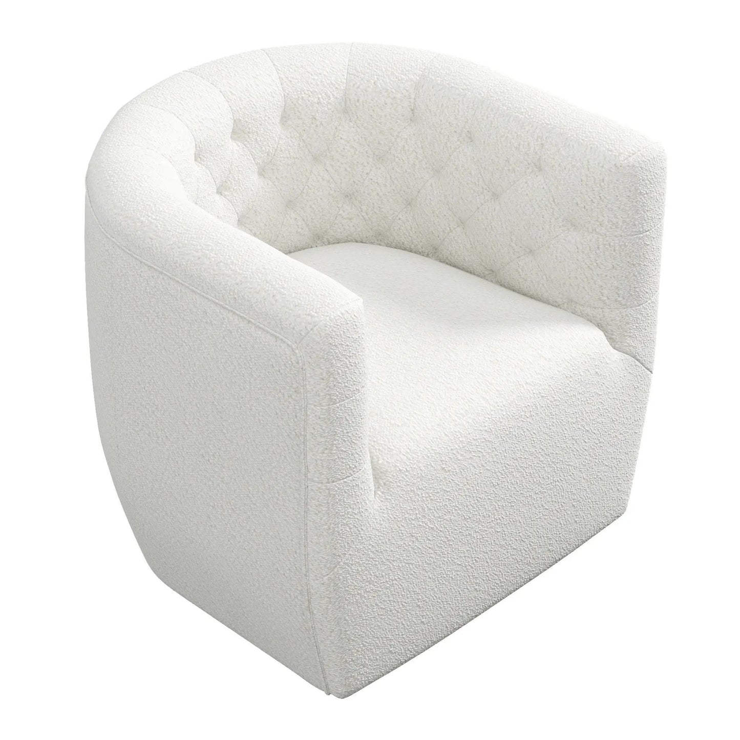 Delaney ergonomic swivel chair in white boucle with tufting by Unique Piece Furniture on Tampa Home & Garden Store