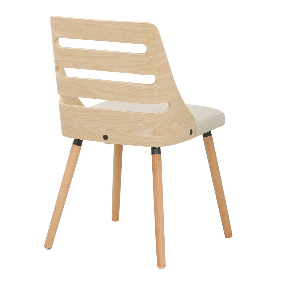 Mid Century Modern Kids' Dining Chair with cushioned beige seat in wood by HouseOfZazla on Tampa Home & Garden Store