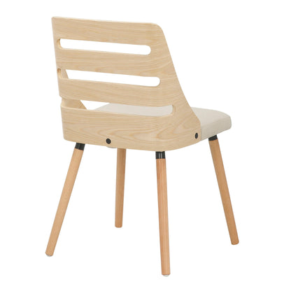 Mid Century Modern Kids' Dining Chair with cushioned beige seat in wood by HouseOfZazla on Tampa Home & Garden Store